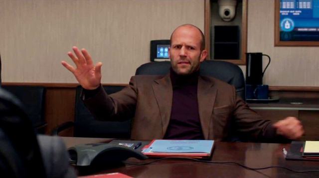 Statham is clearly having a whale of a time here.
